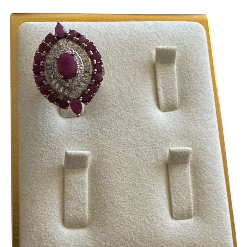 Handcrafted Genuine Ruby Gemstone Sterling Silver & Genuine Gemstone White Topaz
